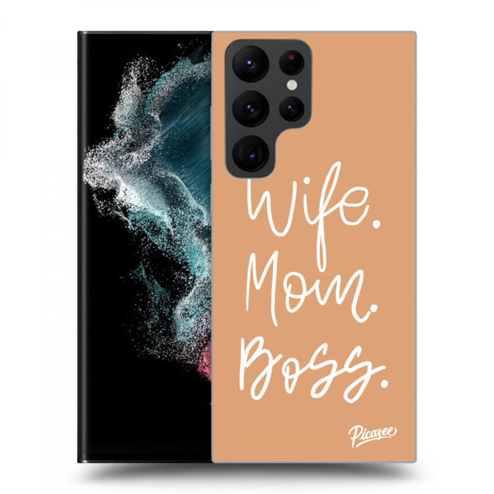 Picasee silikónový čierny obal pre Samsung Galaxy S23 Ultra 5G - Boss Mama