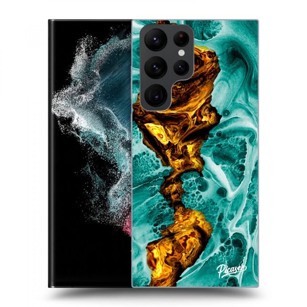 Picasee silikónový prehľadný obal pre Samsung Galaxy S23 Ultra 5G - Goldsky