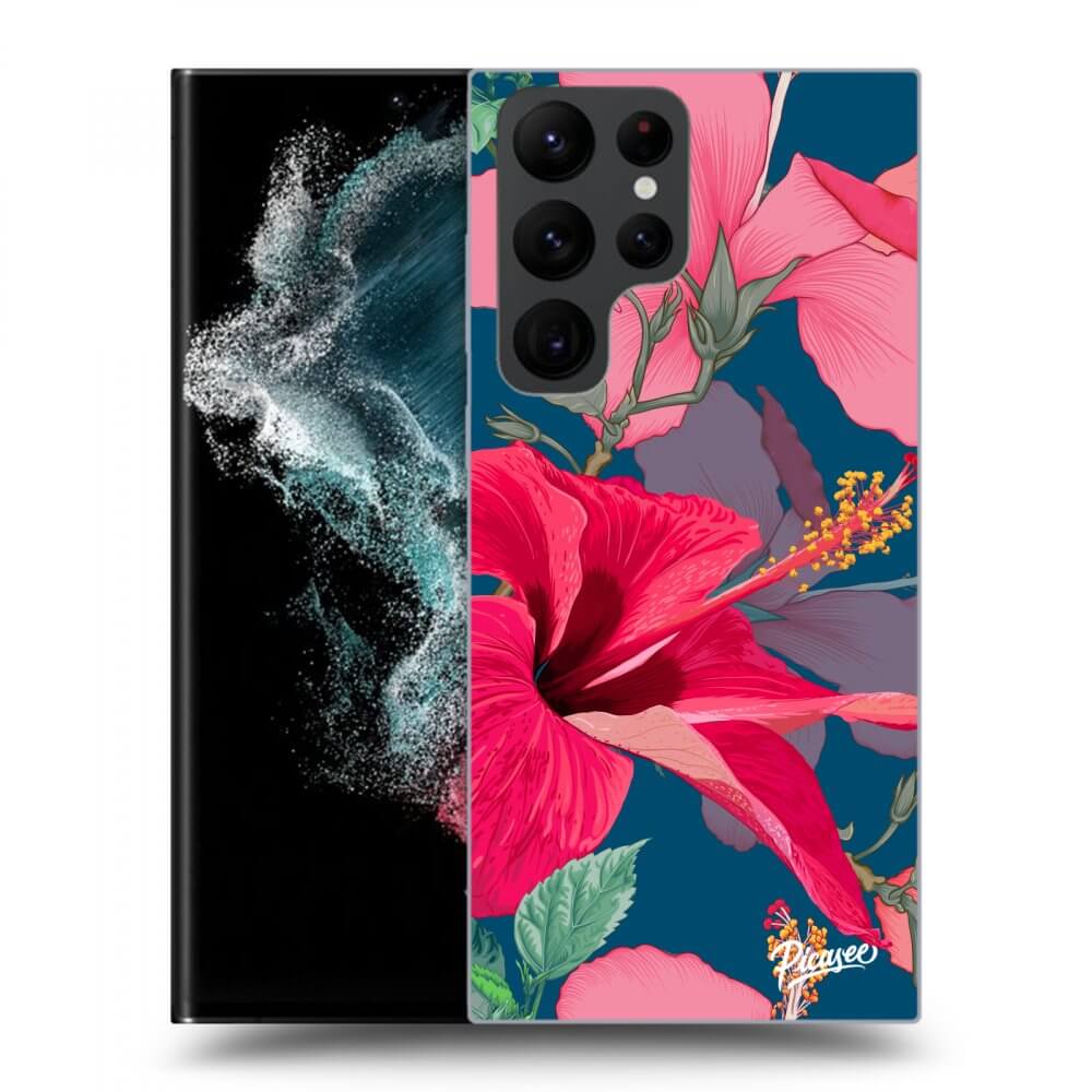 Picasee silikónový prehľadný obal pre Samsung Galaxy S23 Ultra 5G - Hibiscus