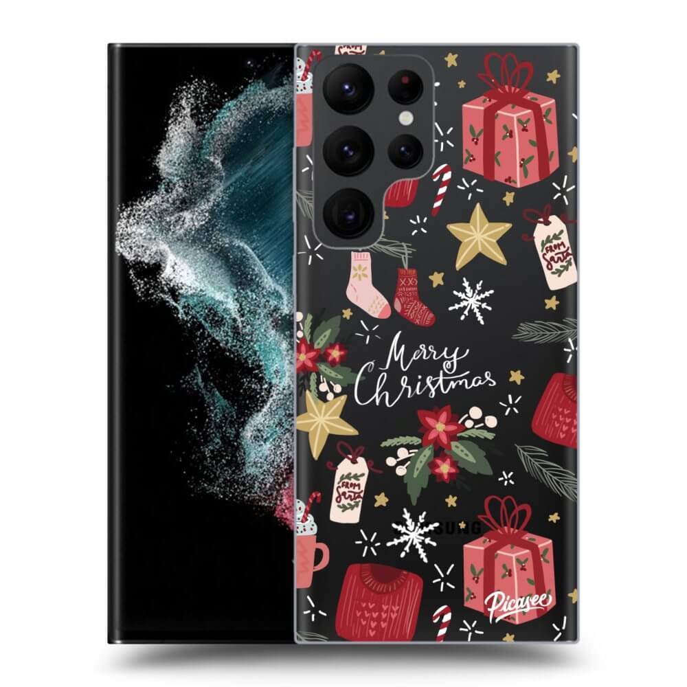 Picasee silikónový prehľadný obal pre Samsung Galaxy S23 Ultra 5G - Christmas
