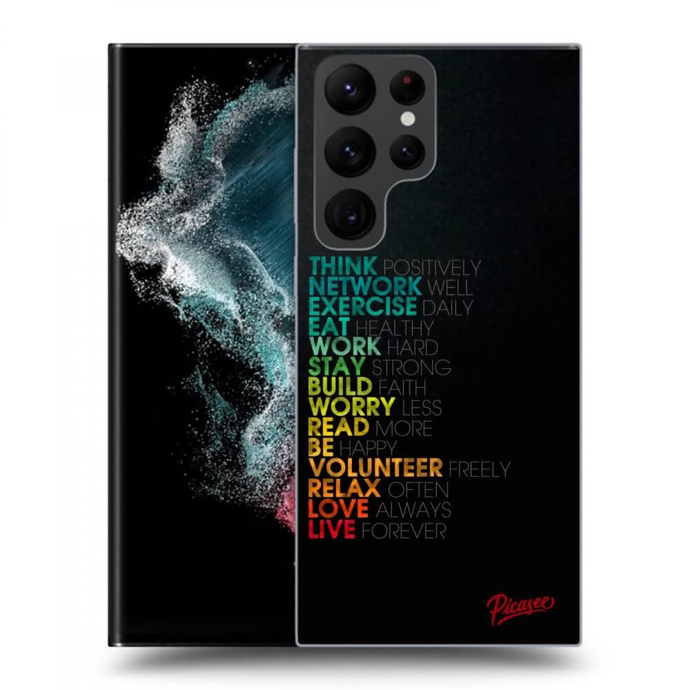 Picasee silikónový čierny obal pre Samsung Galaxy S23 Ultra 5G - Motto života
