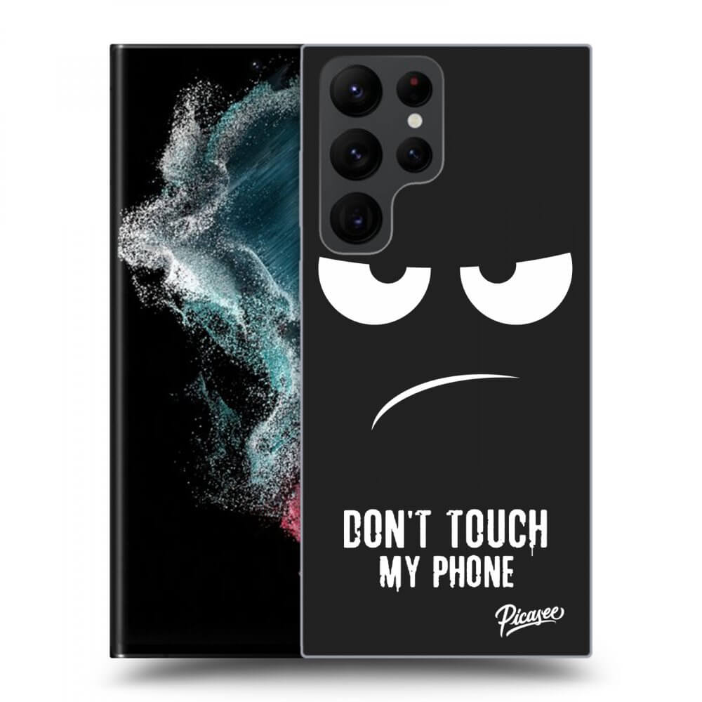 Picasee silikónový čierny obal pre Samsung Galaxy S23 Ultra 5G - Don't Touch My Phone