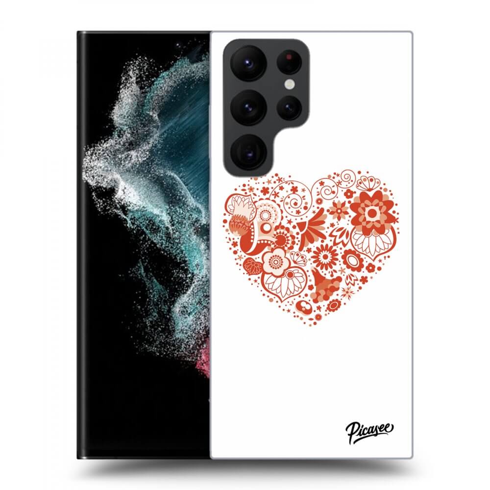 Picasee silikónový prehľadný obal pre Samsung Galaxy S23 Ultra 5G - Veľké srdce