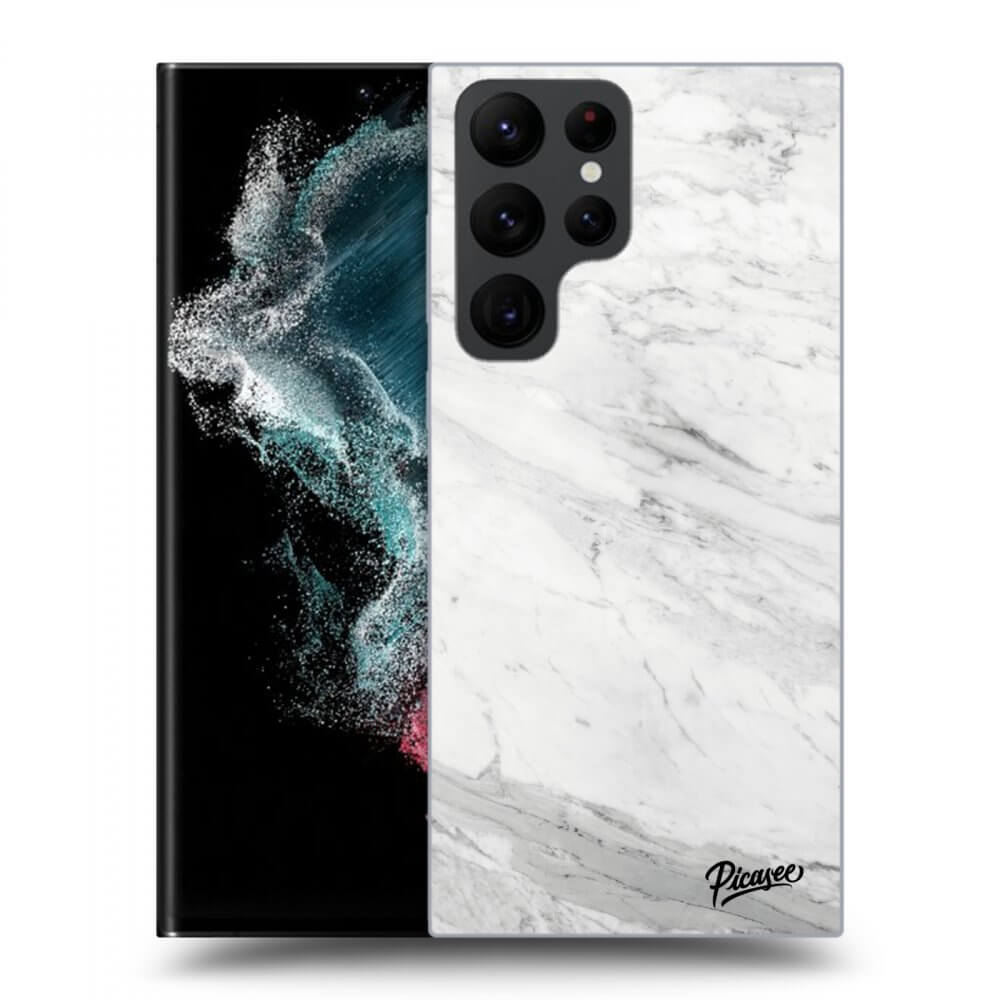 Picasee silikónový prehľadný obal pre Samsung Galaxy S23 Ultra 5G - White marble