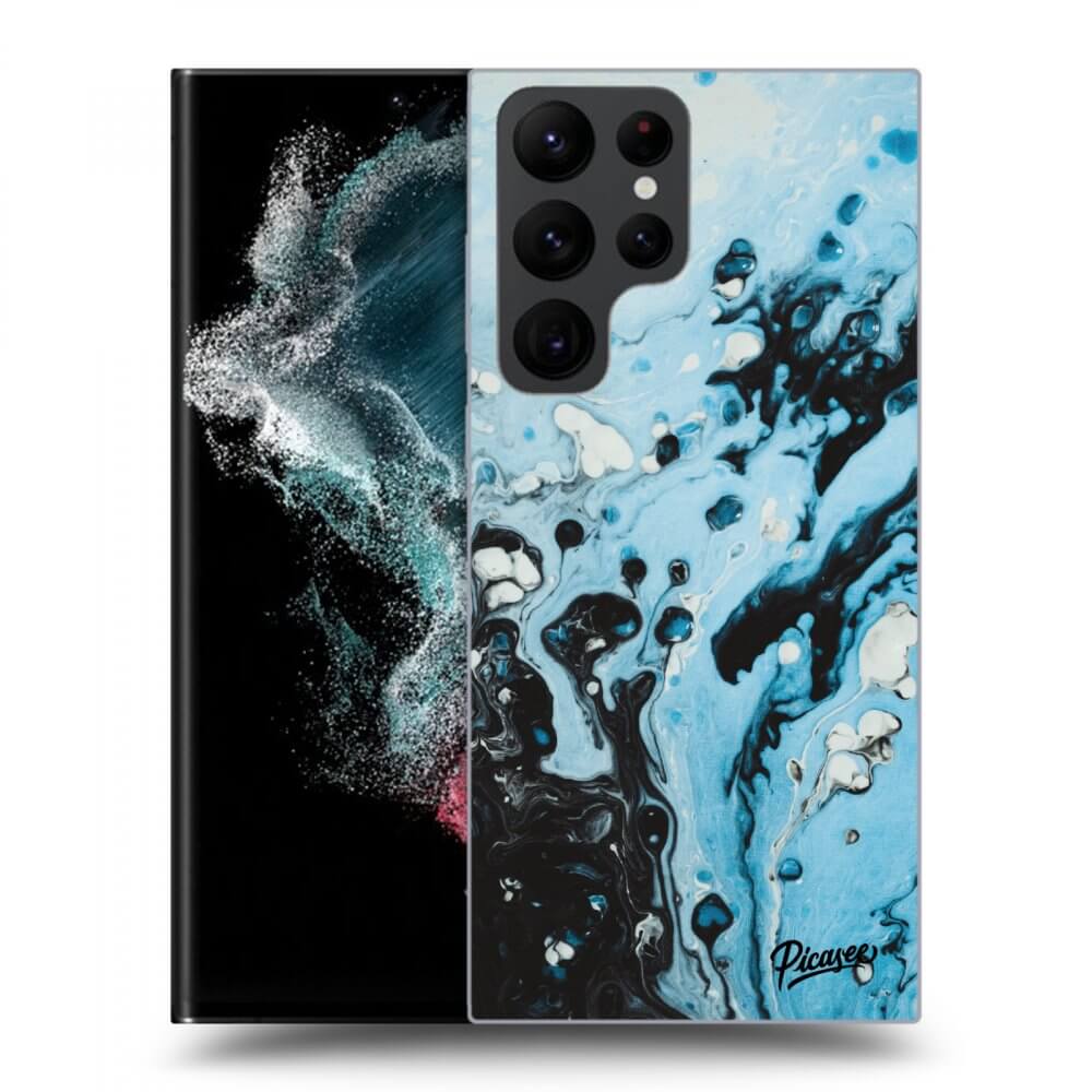 Picasee silikónový prehľadný obal pre Samsung Galaxy S23 Ultra 5G - Organic blue