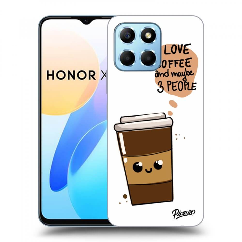 Picasee silikónový čierny obal pre Honor X8 5G - Cute coffee