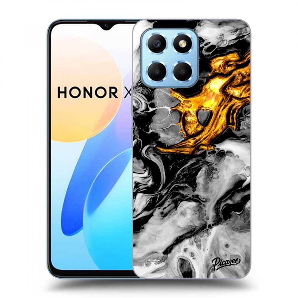 Picasee silikónový prehľadný obal pre Honor X8 5G - Black Gold 2
