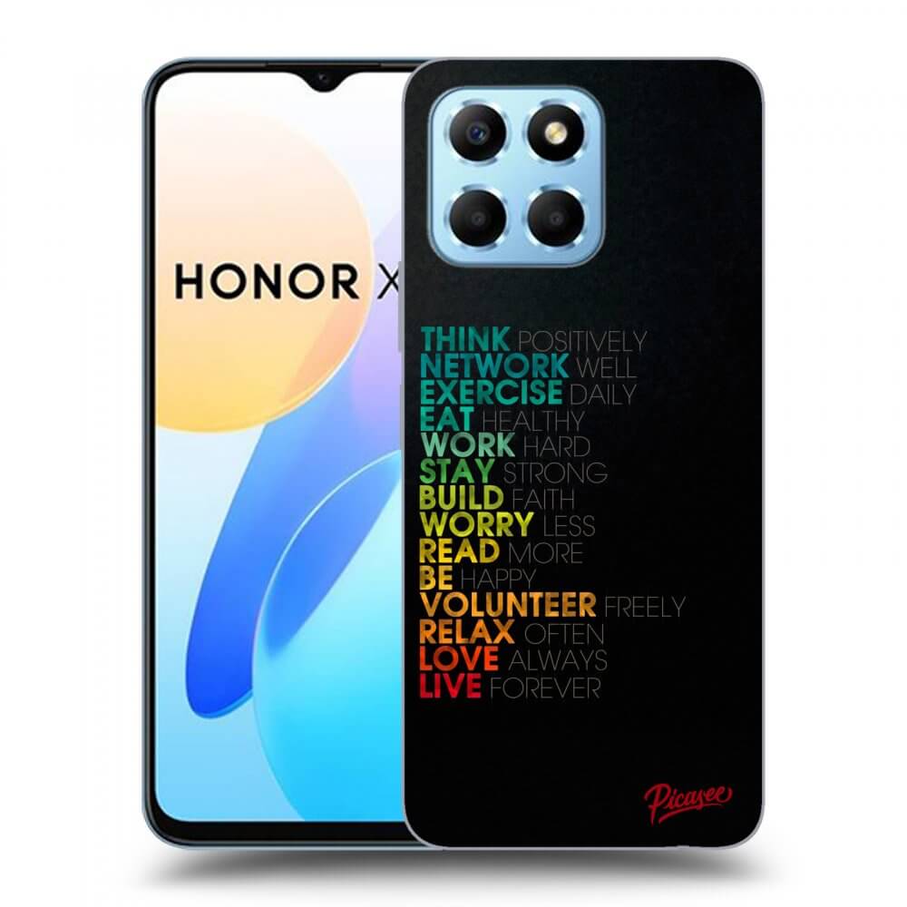 Picasee silikónový čierny obal pre Honor X8 5G - Motto life