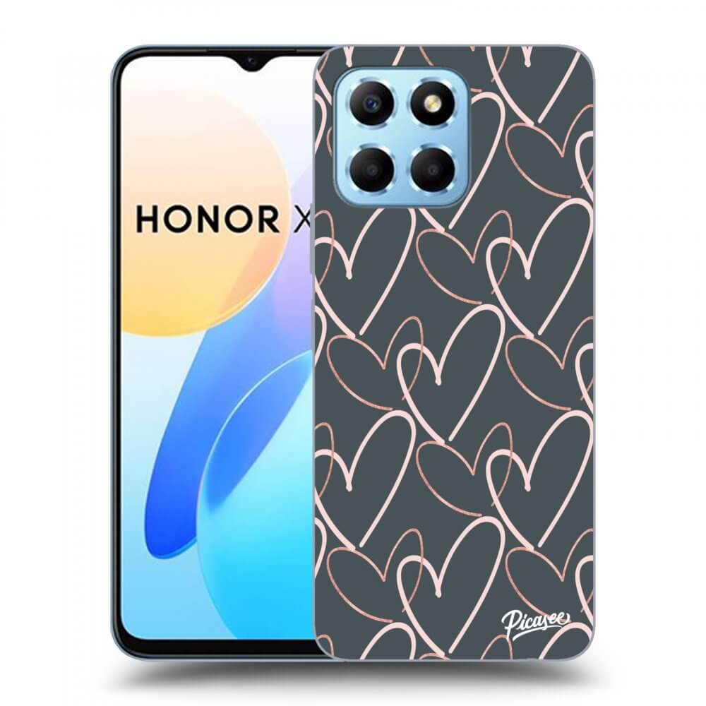 Picasee silikónový čierny obal pre Honor X8 5G - Lots of love