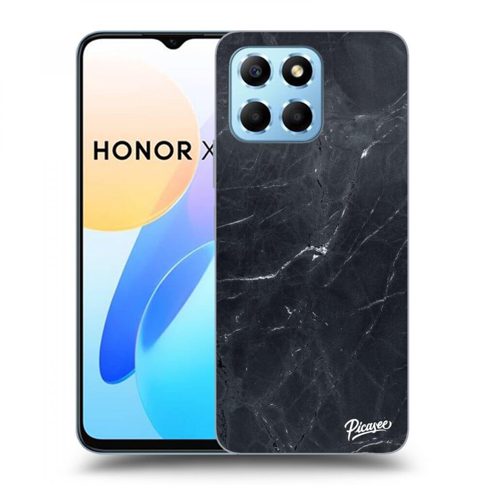 Picasee silikónový čierny obal pre Honor X8 5G - Black marble
