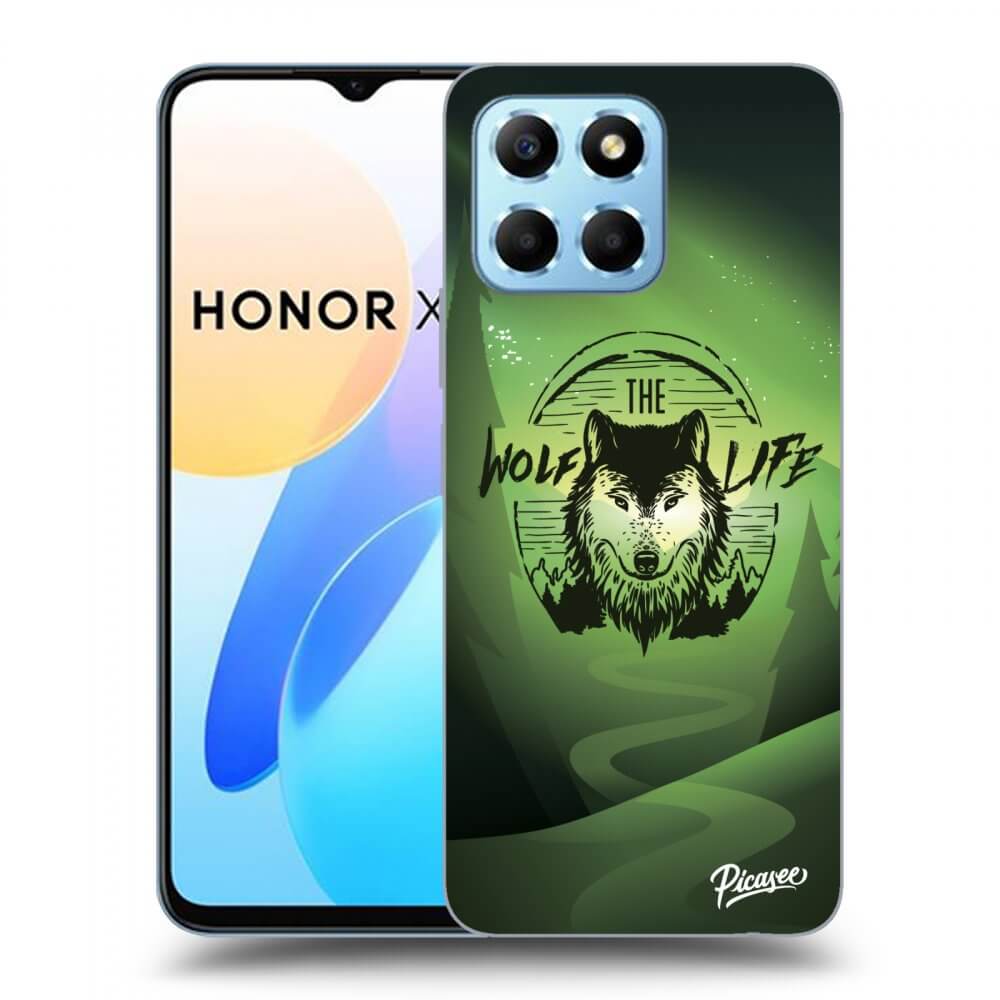 Picasee silikónový čierny obal pre Honor X6 - Wolf life