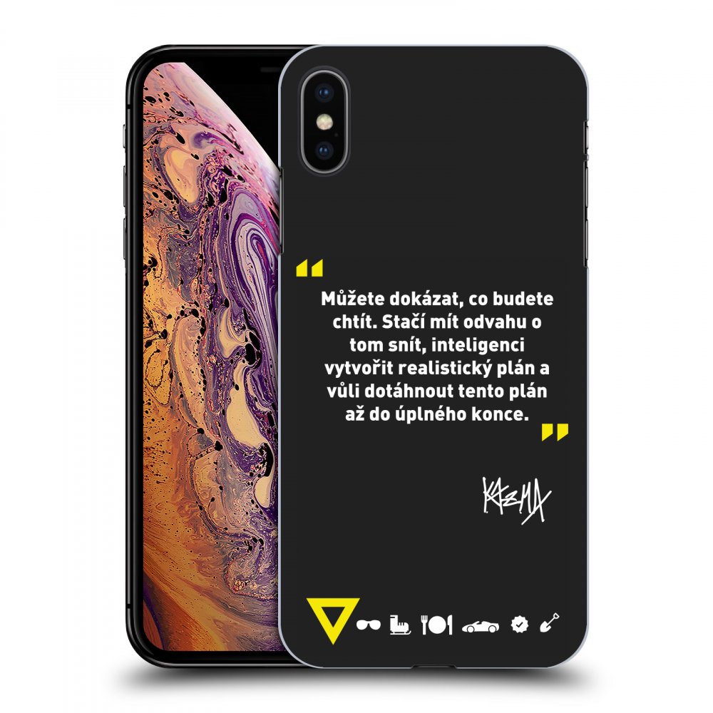 Picasee silikónový čierny obal pre Apple iPhone XS Max - Kazma - MŮŽETE DOKÁZAT, CO BUDETE CHTÍT