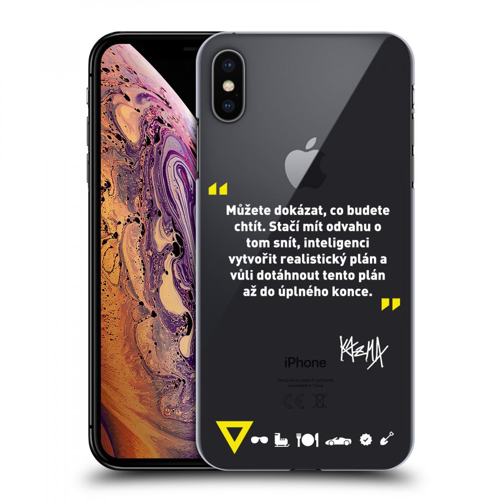 Picasee silikónový prehľadný obal pre Apple iPhone XS Max - Kazma - MŮŽETE DOKÁZAT, CO BUDETE CHTÍT