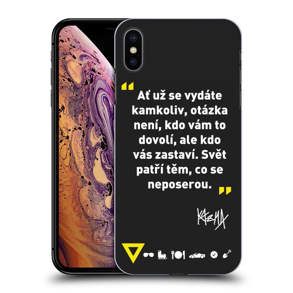 Picasee silikónový čierny obal pre Apple iPhone XS Max - Kazma - SVĚT PATŘÍ TĚM, CO SE NEPOSEROU