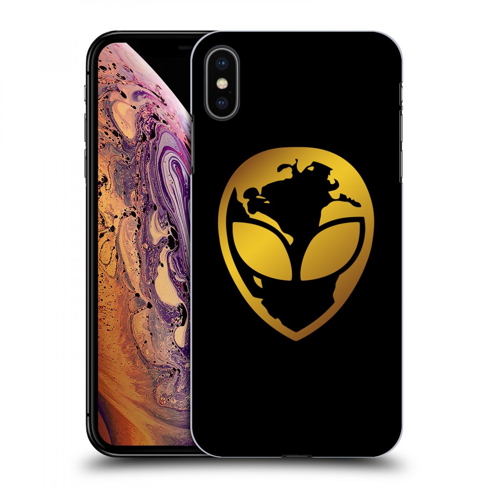 Picasee ULTIMATE CASE pro Apple iPhone XS Max - EARTH - Gold Alien 3.0