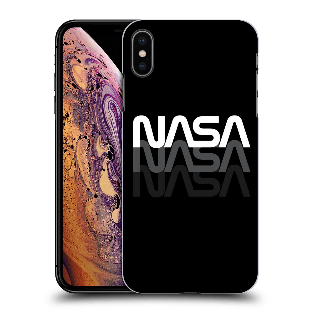Picasee silikónový čierny obal pre Apple iPhone XS Max - NASA Triple
