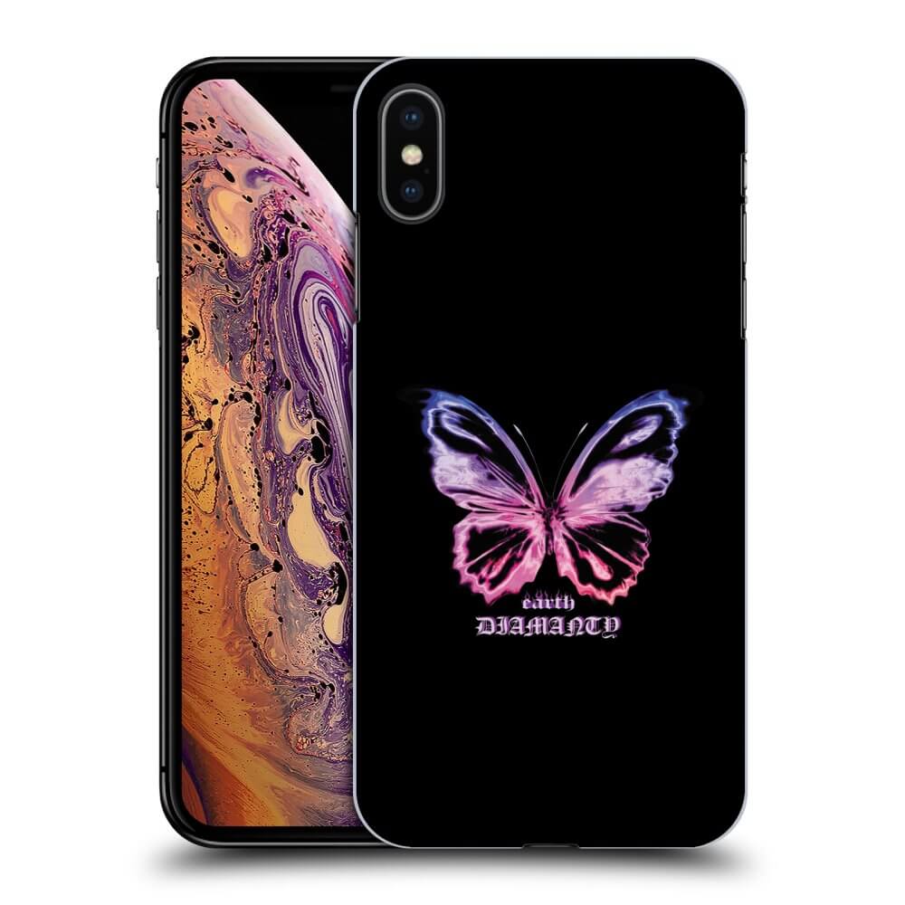 Picasee silikónový čierny obal pre Apple iPhone XS Max - Diamanty Purple