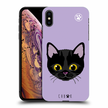 Picasee silikónový čierny obal pre Apple iPhone XS Max - Chybí mi kočky - Fialová