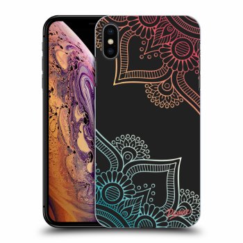 Picasee silikónový čierny obal pre Apple iPhone XS Max - Flowers pattern