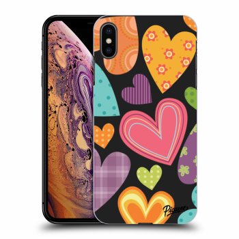 Picasee silikónový čierny obal pre Apple iPhone XS Max - Colored heart