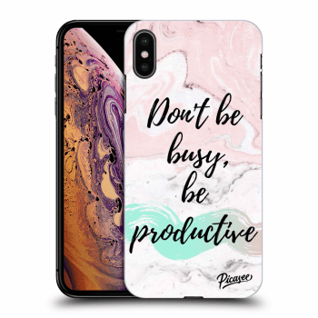 Picasee silikónový čierny obal pre Apple iPhone XS Max - Don't be busy, be productive