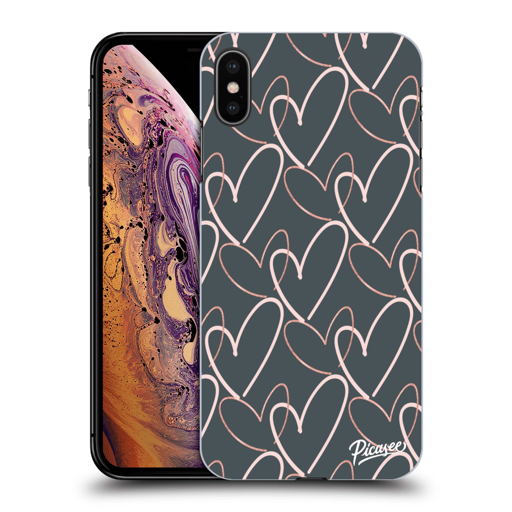 Picasee silikónový čierny obal pre Apple iPhone XS Max - Lots of love