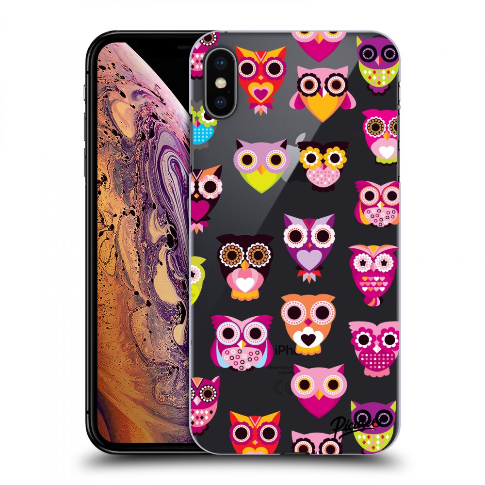 Picasee silikónový prehľadný obal pre Apple iPhone XS Max - Owls
