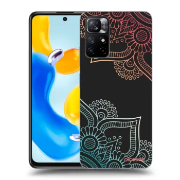 Picasee silikónový čierny obal pre Xiaomi Redmi Note 11S 5G - Kvetinový vzor