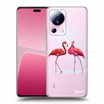 Picasee silikónový prehľadný obal pre Xiaomi 13 Lite - Flamingos couple