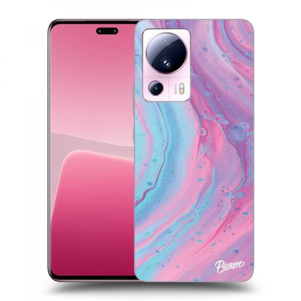 Picasee silikónový čierny obal pre Xiaomi 13 Lite - Pink liquid