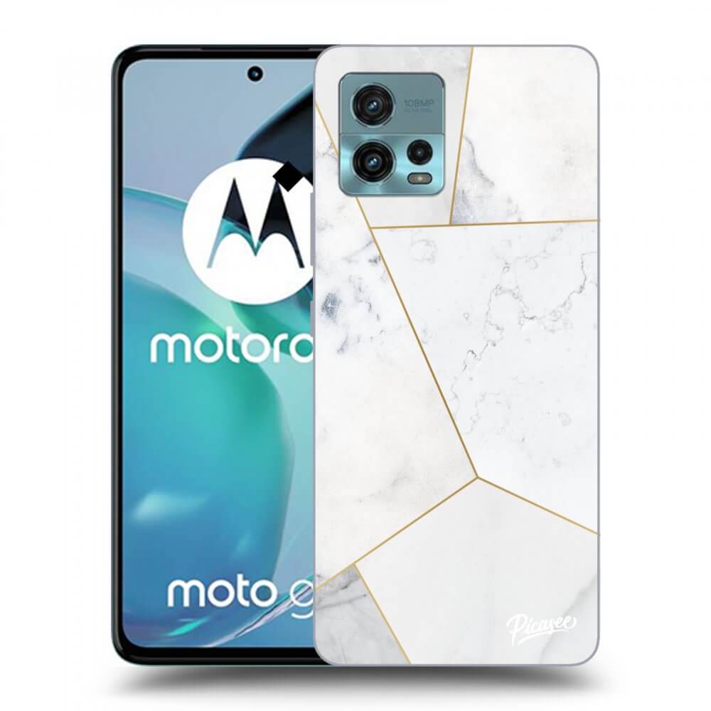 Picasee silikónový čierny obal pre Motorola Moto G72 - White tile