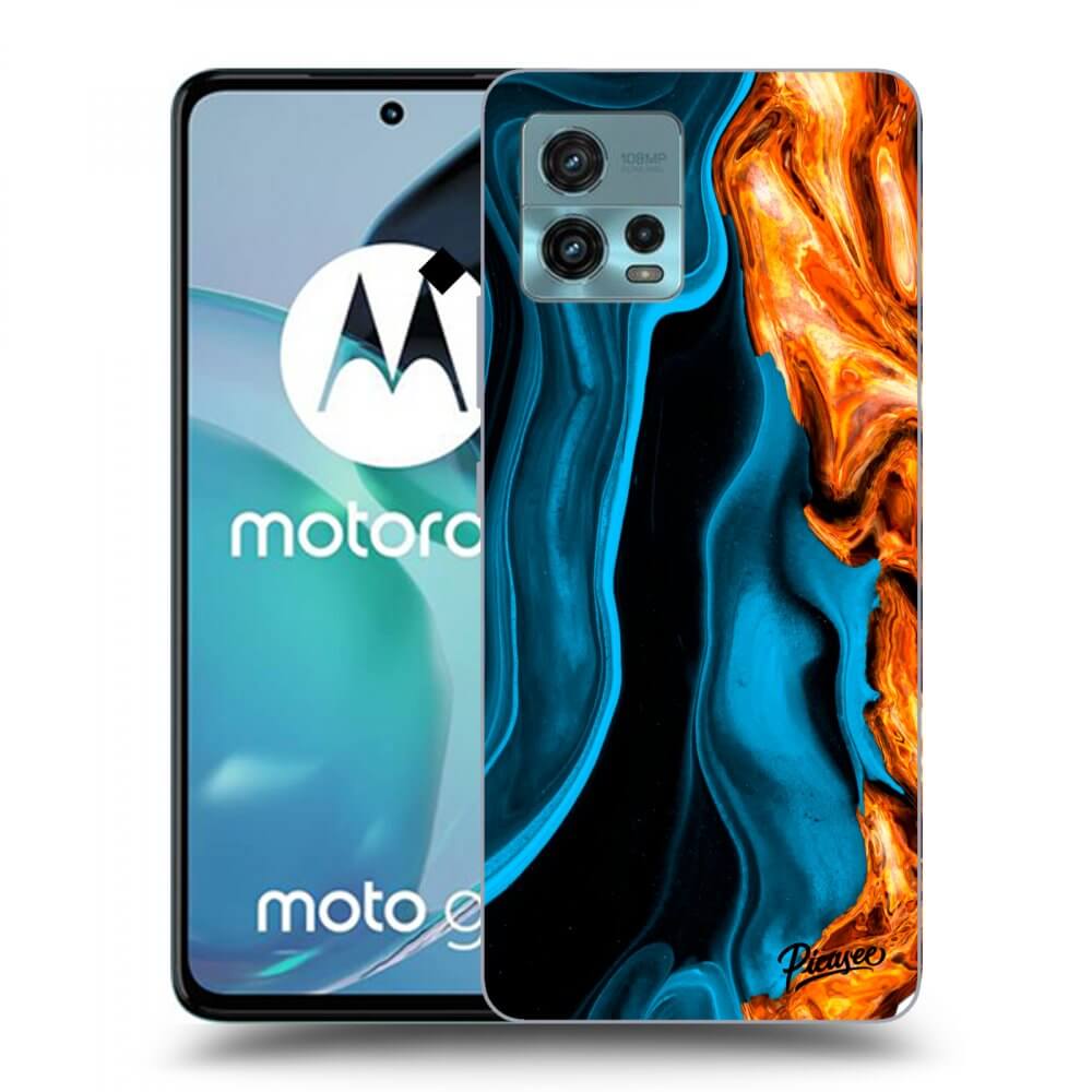 Picasee silikónový čierny obal pre Motorola Moto G72 - Gold blue