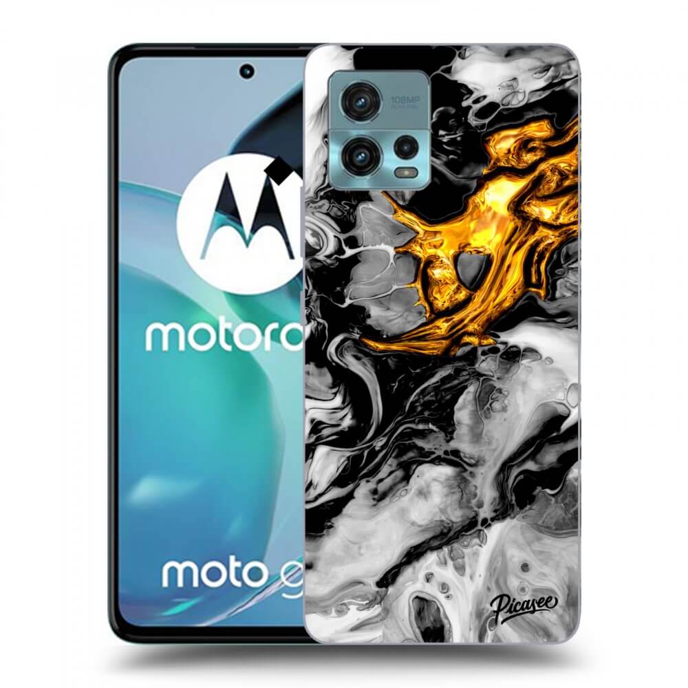 Picasee silikónový prehľadný obal pre Motorola Moto G72 - Black Gold 2