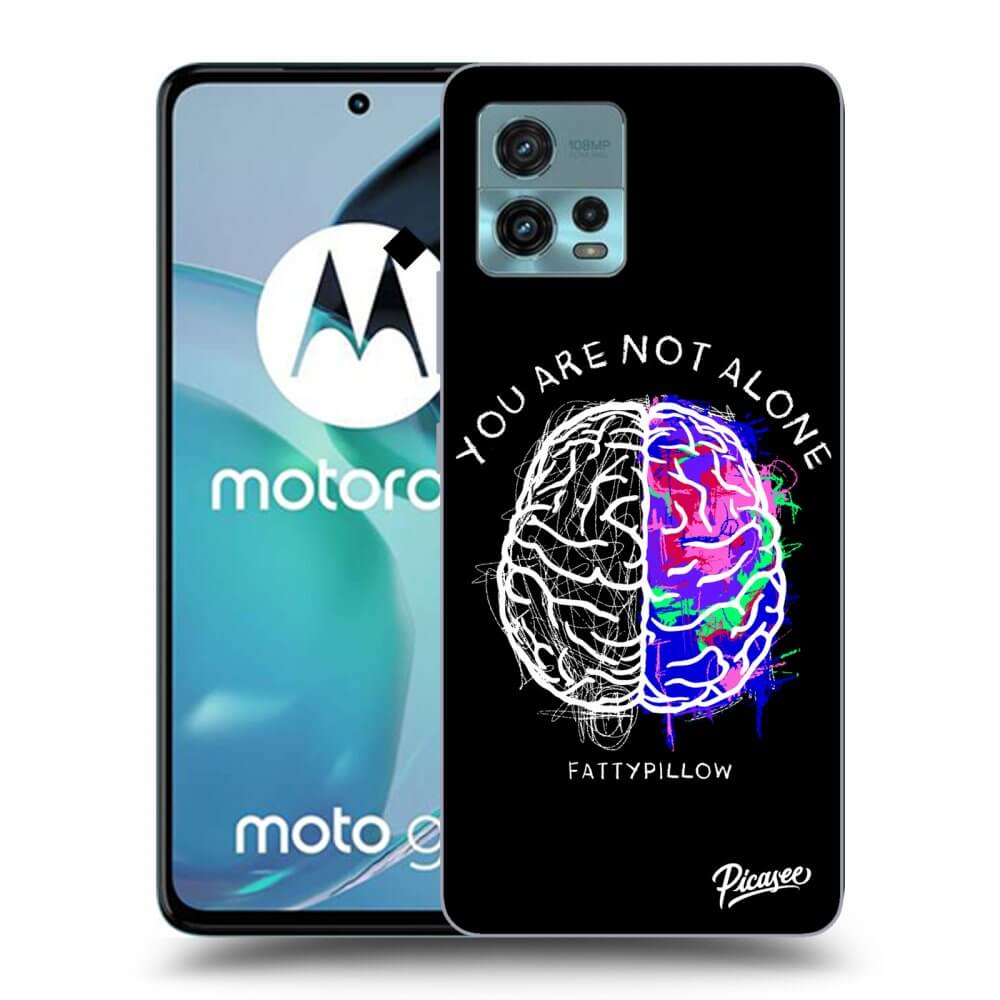 Picasee silikónový čierny obal pre Motorola Moto G72 - Brain - White