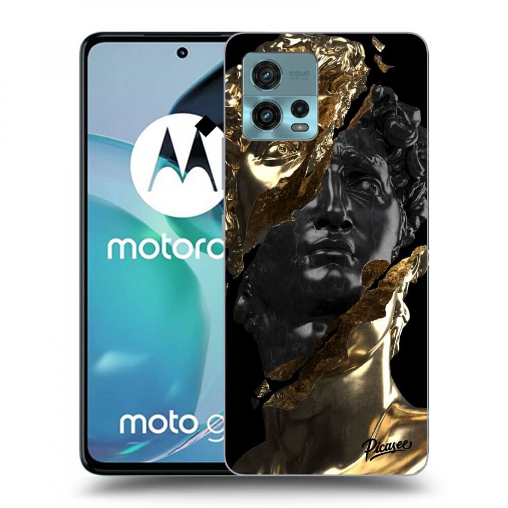Picasee silikónový čierny obal pre Motorola Moto G72 - Gold - Black
