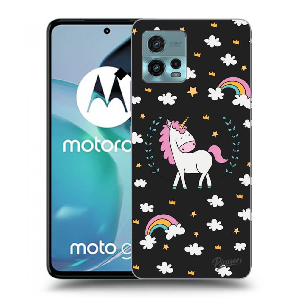 Picasee silikónový čierny obal pre Motorola Moto G72 - Unicorn star heaven