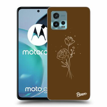 Picasee silikónový čierny obal pre Motorola Moto G72 - Brown flowers