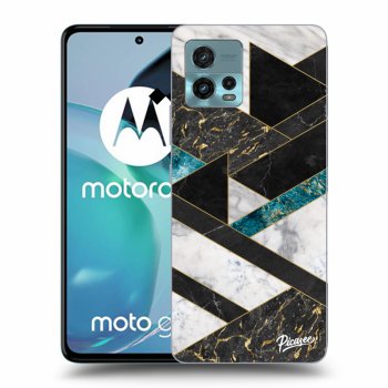 Picasee silikónový čierny obal pre Motorola Moto G72 - Dark geometry