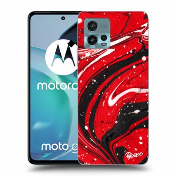 Picasee silikónový prehľadný obal pre Motorola Moto G72 - Red black