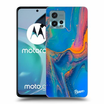 Picasee silikónový čierny obal pre Motorola Moto G72 - Rainbow