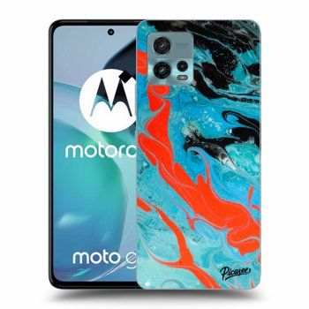 Picasee silikónový čierny obal pre Motorola Moto G72 - Blue Magma