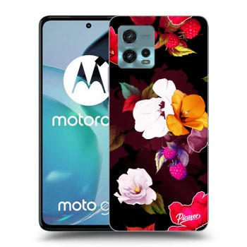 Picasee silikónový čierny obal pre Motorola Moto G72 - Flowers and Berries