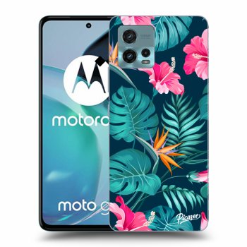 Picasee silikónový čierny obal pre Motorola Moto G72 - Pink Monstera