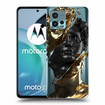 Picasee silikónový prehľadný obal pre Motorola Moto G72 - Gold - Black