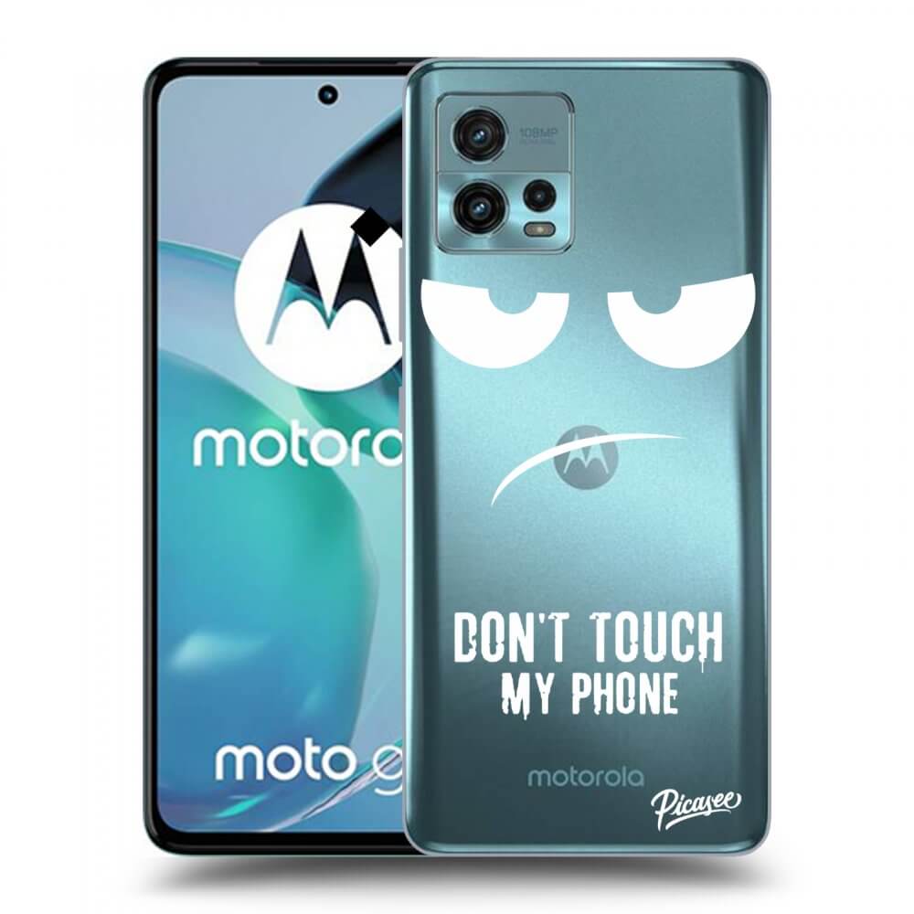 Picasee silikónový prehľadný obal pre Motorola Moto G72 - Don't Touch My Phone