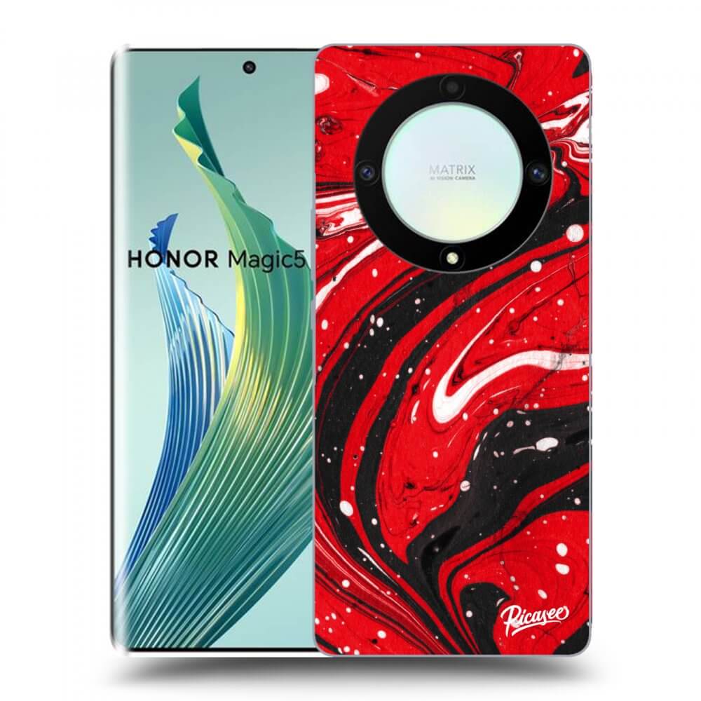 Picasee silikónový prehľadný obal pre Honor Magic5 Lite 5G - Red black