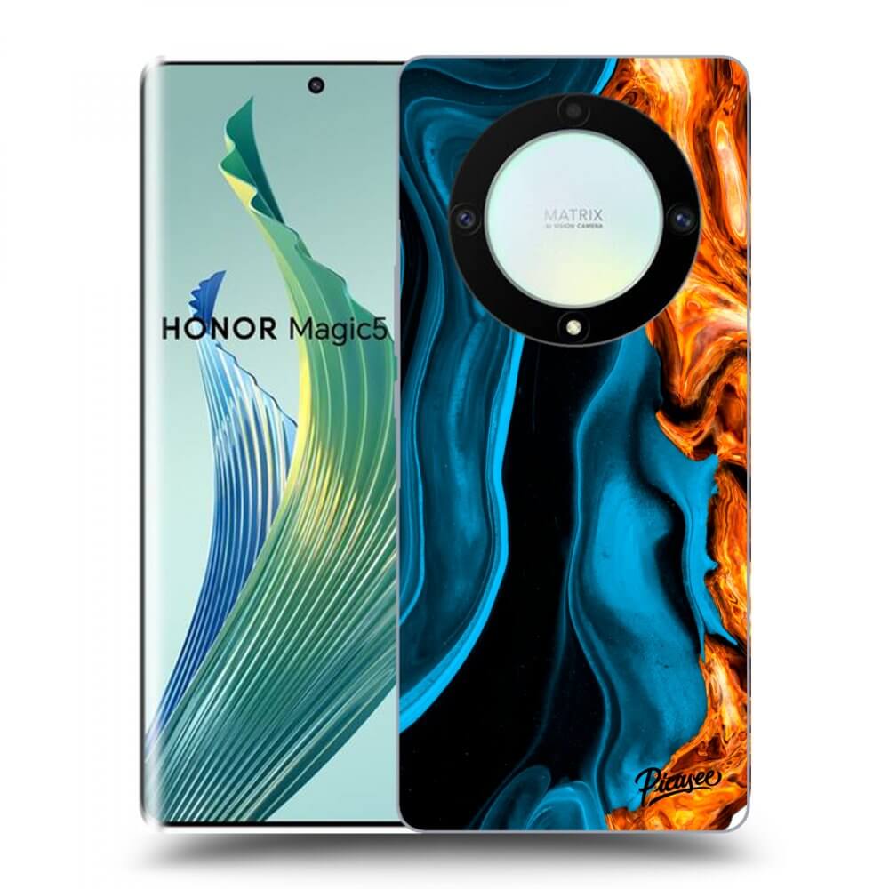 Picasee silikónový prehľadný obal pre Honor Magic5 Lite 5G - Gold blue