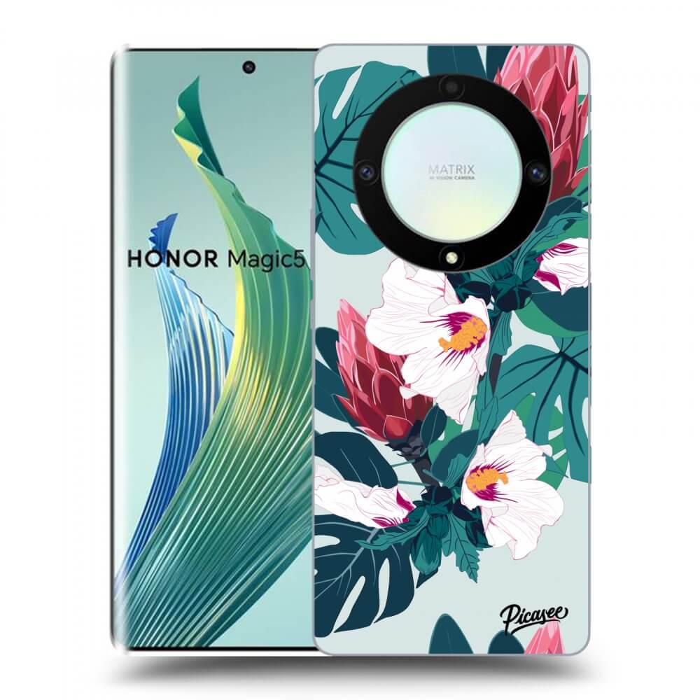 Picasee silikónový čierny obal pre Honor Magic5 Lite 5G - Rhododendron