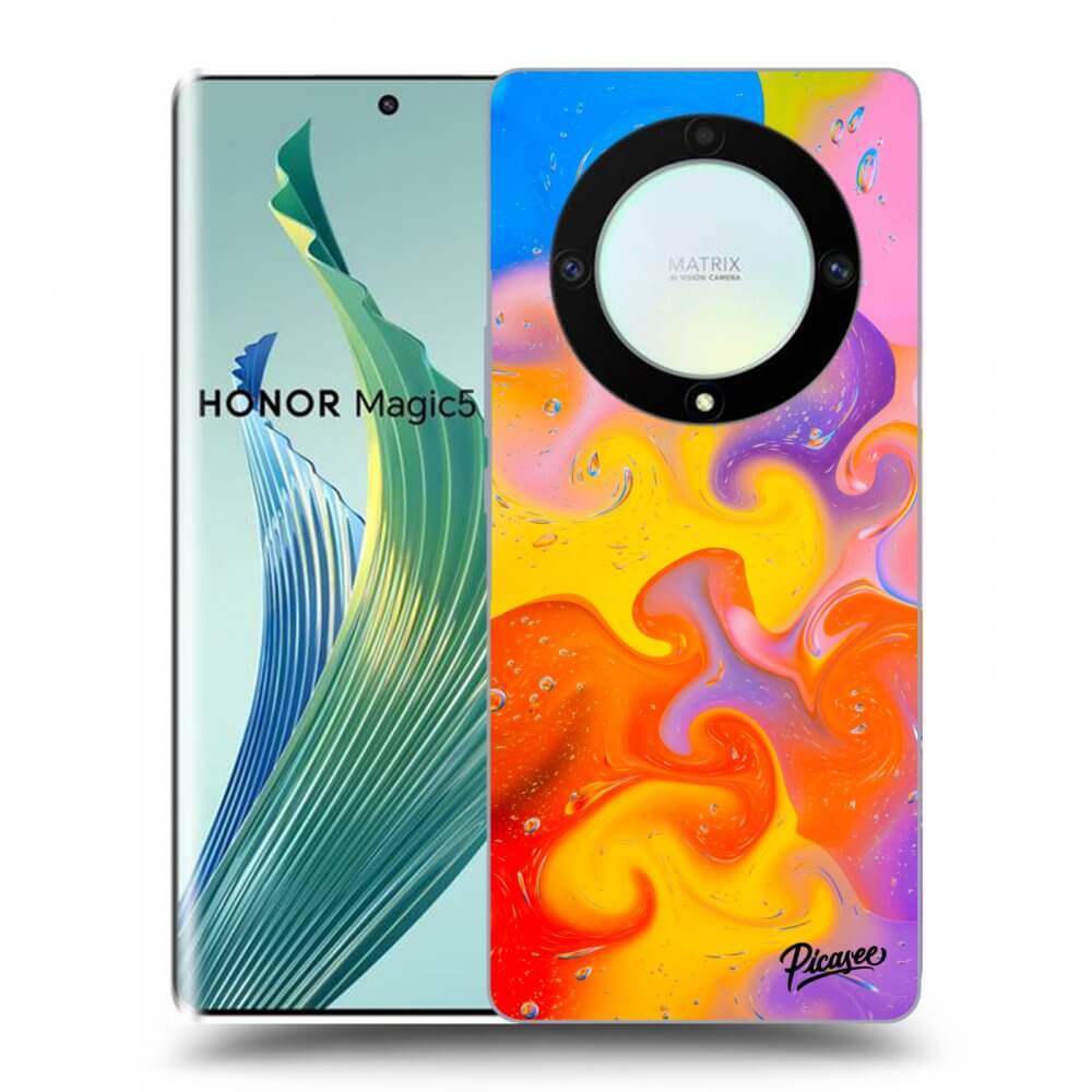 Picasee silikónový čierny obal pre Honor Magic5 Lite 5G - Bubbles