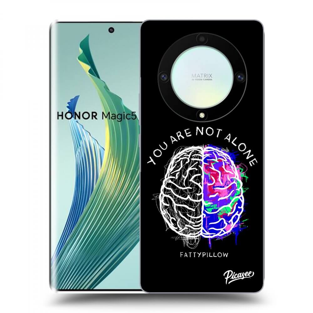 Picasee silikónový čierny obal pre Honor Magic5 Lite 5G - Brain - White